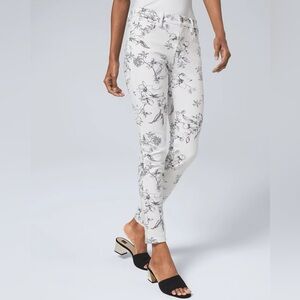 White House Black Market High-rise Sculpt Floral skinny preowned jeans